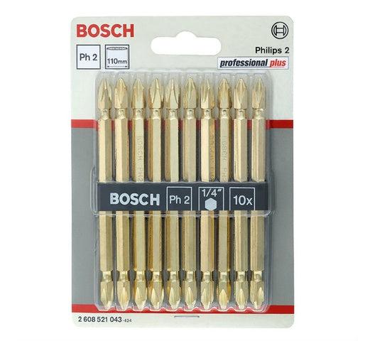 Bosch 10 pcs Double Ended Screwdriver Bit Set PH2 110mm (2608521043)