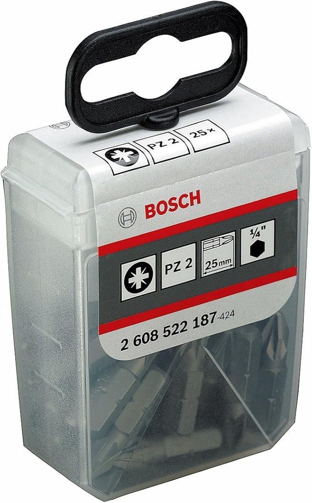 Bosch 25 pcs Extra Hard PH2, 25 mm Screwdriver bits (2608522187)
