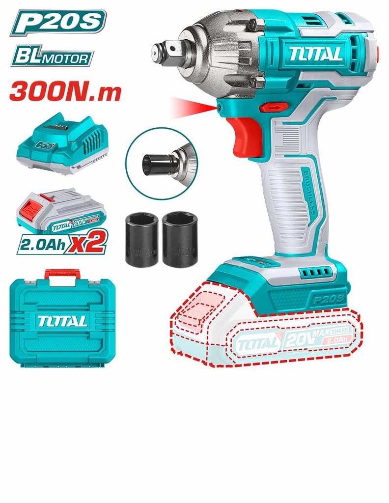 Total TIWLI2038 Lithium-Ion Impact Wrench