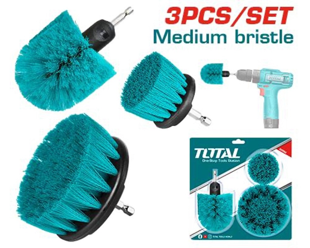 Total TACM3001 3Pcs Medium bristle brush set