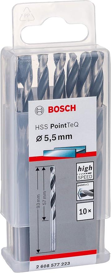 Bosch DIN 338 HSS PointTeQ Metal Drill Bits 5,5 x 57 x 93 mm (10pcs) (2608577223)
