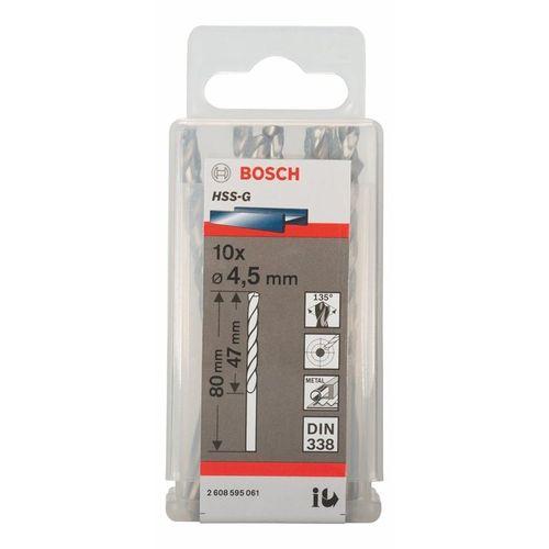 Bosch DIN 338 HSS PointTeQ Metal Drill Bits  4.5 x 47 x 80 mm (10pcs) (2608577213 )