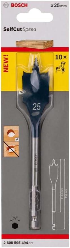 Bosch Self Cut Speed Spade Flat Wood Drill Bit Hexagon (25 x 152 mm) - 2608595494