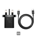 Baseus 20W PD Mini Charger Super Si 1C Wall Charger USB Type C UK and USB Type C - Lightning cable 1M - TZCCSUP-K01
