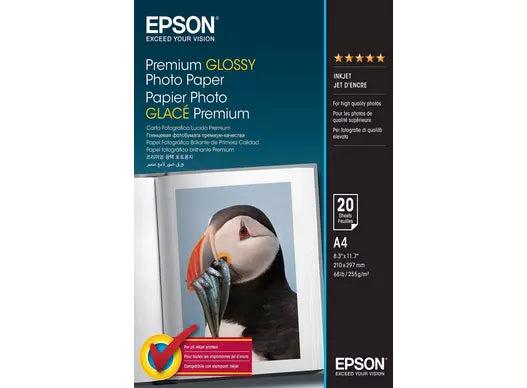 Epson C13S041287 Premium Glossy Photo Paper, DIN A4, 255g/m, 20 Sheets