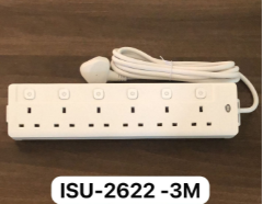 [ISU-2622-ES-CAL] Itel ISU-2622 3m 6 way extension- Provides safe and convenient power distribution for multiple devices at home, office, or workstation