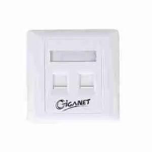 Giganet 2-port Single-Gang Shuttered Keystone Faceplate (GN-FP-02)