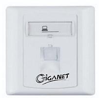 Giganet 1-port Single-Gang Shuttered Keystone Faceplate (GN-FP-01)