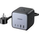 UGREEN CD268 3 AC Outlets + 65W 2A2C DigiNest Cube Power Strip UG-90906 – Fast Charging, UK Plug, 1.8m Cable, Black