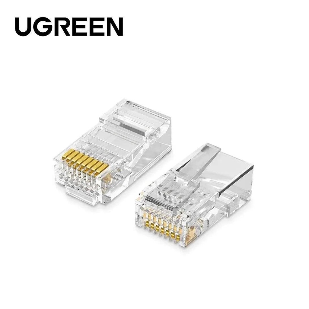 UGREEN NW120 Cat6 UTP RJ45 Modular Plugs 100-Pack (UG-60558) – Gold-Plated Ethernet Connectors for Cat6 LAN Cable Crimping & Networking Installation