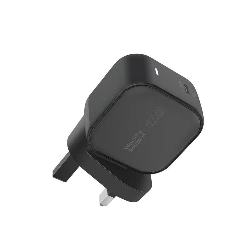 Promate GaNCube-67 Super-Speed USB-C GaNFast  67W  Charger - Perfect for Laptop Charging & Travel
