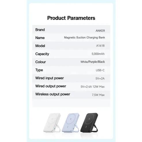 Anker 322 MagGo Wireless Portable Charger (PowerCore Magnetic 5000mAH 7.5W) - A1618H11
