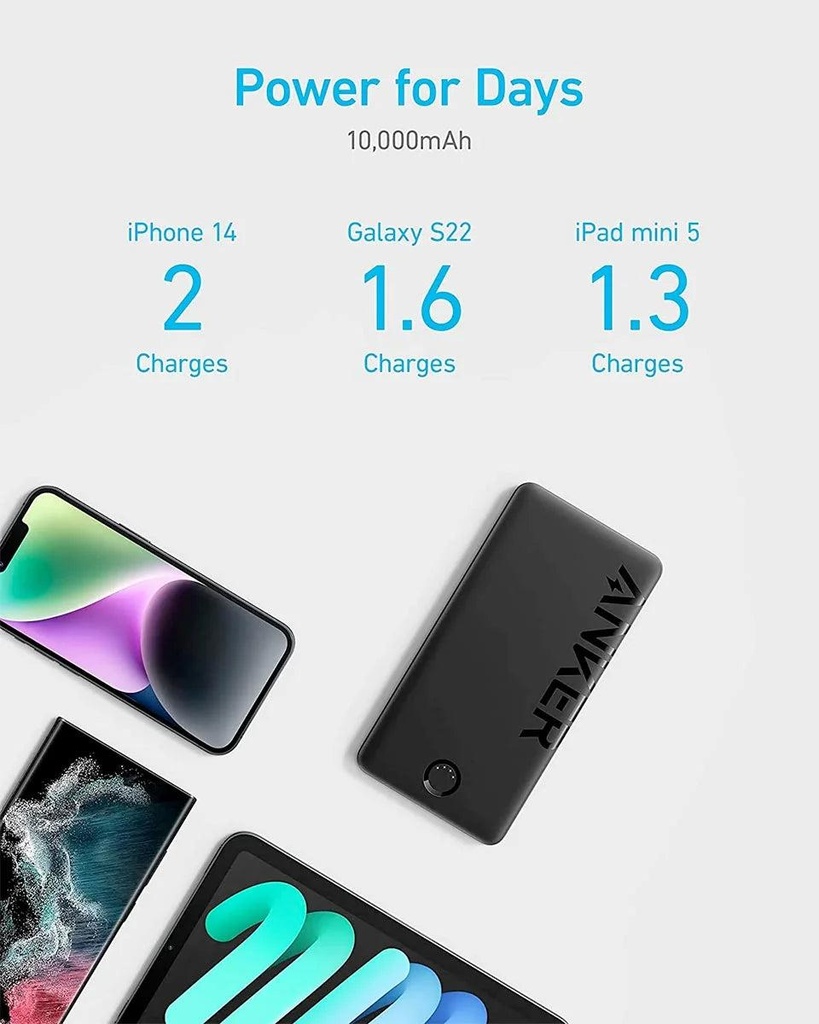 Anker 323 USB-C Power Bank - 12W PowerCore PIQ (A1334H11)