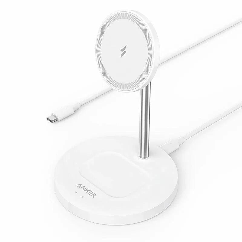 Anker A2543H2 1PowerWave Magnetic 2-in-1 Wireless Charger Stand with 4 ft USB-C Cable, Wireless Charging Station