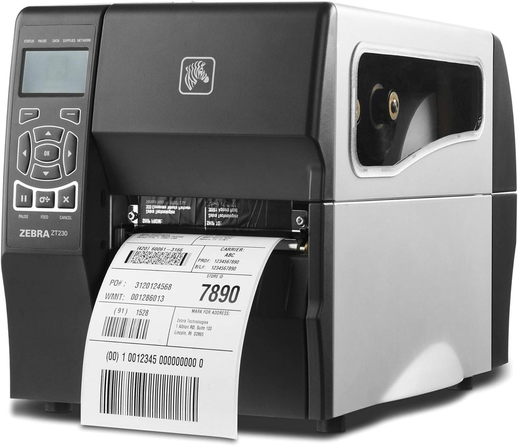 Zebra ZT230 Thermal Transfer Printer(ZT23042-T0E000FZ)-8 dots/mm (203 dpi), display, EPL, ZPL, ZPLII, USB, RS232
