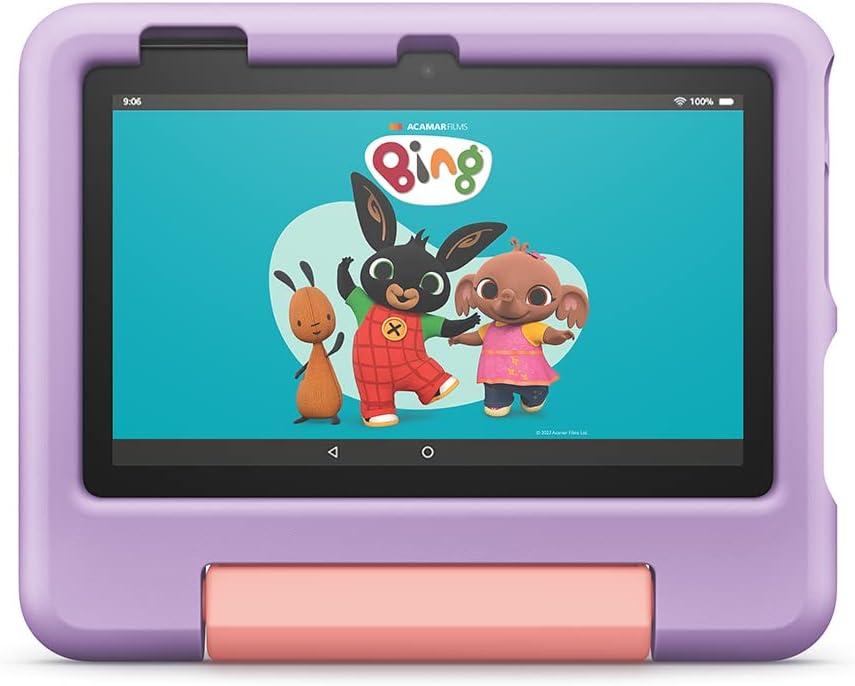Amazon Fire 7 Kids tablet, ages 3-7. 7" kids tablet on Amazon - 2022 | ad-free content with parental controls included, 10-hr battery, 16 GB