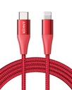 Anker PowerLine+ II USB-C Cable with Lightning Connector 3ft (A8652H41)