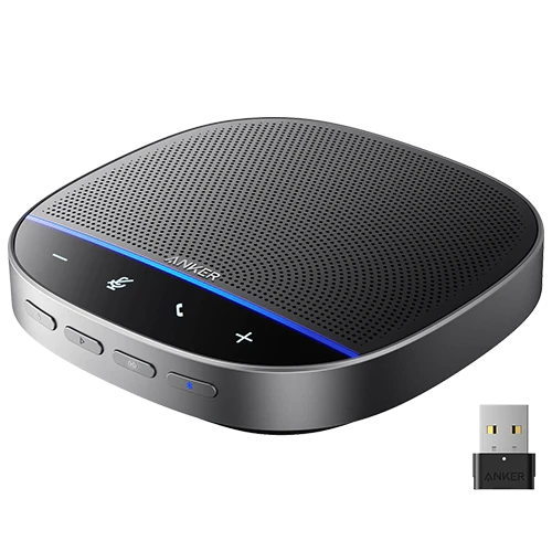 Anker PowerConf S500 Speakerphone - with Zoom Rooms and Google Meet Certifications, USB-C Speaker, Bluetooth Speakerphone for Conference Room, Conference Microphone with Premium Voice Pickup
