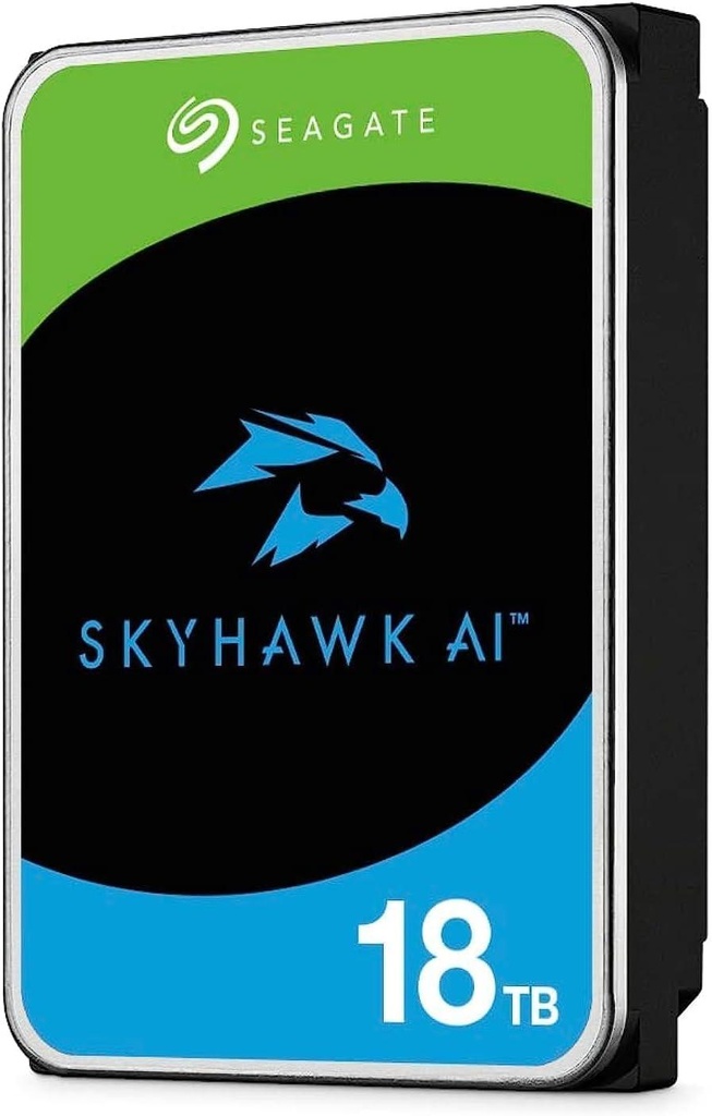 Seagate SkyHawk  AI 18TB Surveillance Internal Hard Drive (ST18000VE002) - 3.5 Inch SATA 6Gb/s 256MB Cache for DVR NVR Security Camera System with in-house Rescue Services