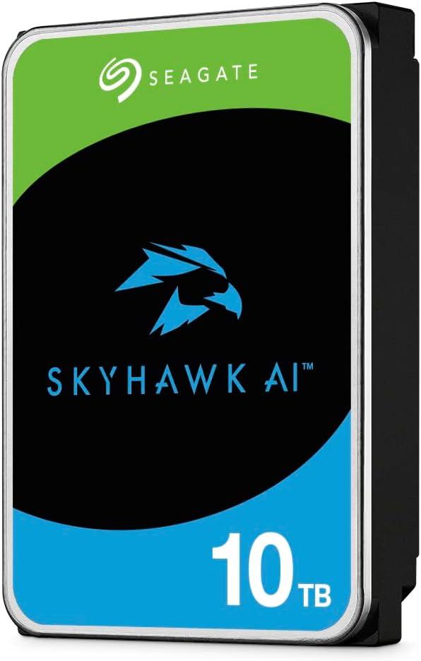 Seagate SkyHawk  AI 10TB Surveillance SATA Internal Hard Drive (ST10000VE001) - 3.5 Inch SATA 6Gb/s 256MB Cache for DVR NVR Security Camera System with in-house Rescue Services