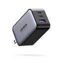 Ugreen Nexode 65W USB C GaN Charger-3 Ports Wall Charger (CD306) -Fast Charger Block, Compact Foldable Charger