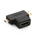 UGREEN HD129 Micro HDMI + Mini HDMI to HDMI Female Adapter UG-20144 – High-Speed 4K Video & Audio Conversion for Cameras, Laptops & Monitors