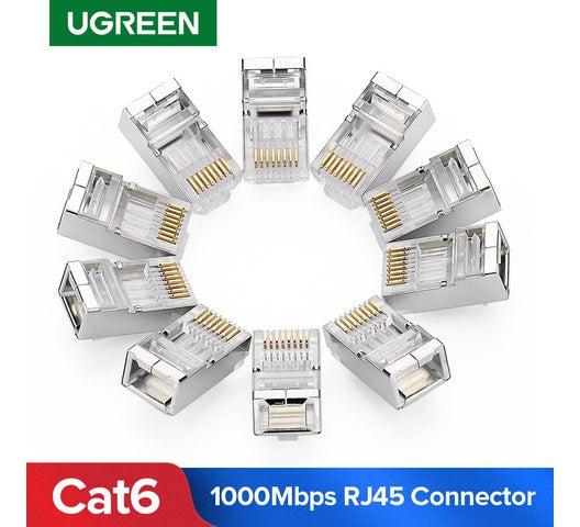 Ugreen Cat6 FTP RJ45 Modular Plugs 100-Pack (NW111) - RJ45 Pass Through Plug Ends Ethernet Cable Crimp Network LAN Connector