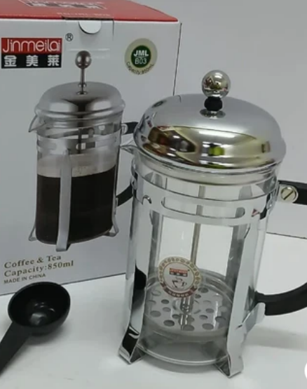 Jinmmeilai 850ml Glass French Press Coffee Maker Chrome Lid Mesh Filter – A simple and effective way to brew rich, flavorful coffee with ease at home or in the office