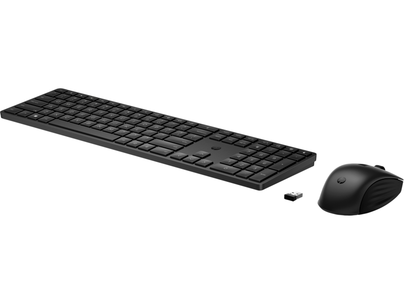 HP 650 Wireless Keyboard and Mouse Combo (4R013AA) - 2.4Ghz Wireless, USB Receiver, Low-Profile Keys, 20+ Programmable Keys, DPI Mouse - 20+ Months Keyboard, 24+ Mouse Battery