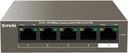 Tenda TEF1105P, 5 Port Fast Ethernet PoE Switch - with 4 PoE+ Ports @58W, Unmanaged PoE Powered Switch, Plug & Play, Desktop & Wall-Mount, Fanless & Sturdy Metal, Limited Lifetime Protection