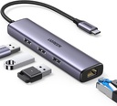 UGREEN CM475 USB-C to RJ45 Gigabit Ethernet + 3-Port USB-A 3.0 Adapter UG-60600 – High-Speed Network & Multi-Device Connectivity