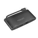 Promate MediaHub-C6 6-in-1 Highly Versatile Super Speed USB-C Media Hub with 100W Power Delivery - 4K HDMI, 1080p VGA, Dual Display Support, 1000Mbps LAN, USB-C & USB-A Data Port