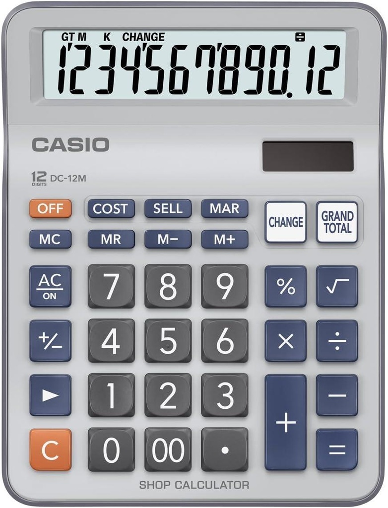Casio DC-12M Shop 12 Digits Shop Calculators