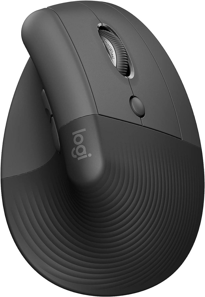 Logitech Lift Vertical Ergonomic Mouse (910-006473) - Wireless, Bluetooth or Logi Bolt USB receiver, Quiet clicks, 4 buttons, compatible with Windows/macOS/iPadOS, Laptop