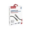 Promate 27W USB-C to Lightning Transparent Shells Cable (TRANSLINE-CI) - 1.2M Length, 27W Power Delivery, LED Lights