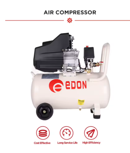 Edon ED550-50L 50L Silent Compressor With One Motor 50L – Heavy Duty Oil-Free Low Noise Industrial Air Compressor for Workshop, Automotive, Painting, and Construction Applications