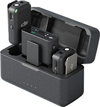 DJI Mic Wireless Lavalier Microphone - 250m Range, 15-Hour Battery, Noise Cancellation, Wireless Microphone for PC, iPhone, Andriod, Record Interview, Vlogs