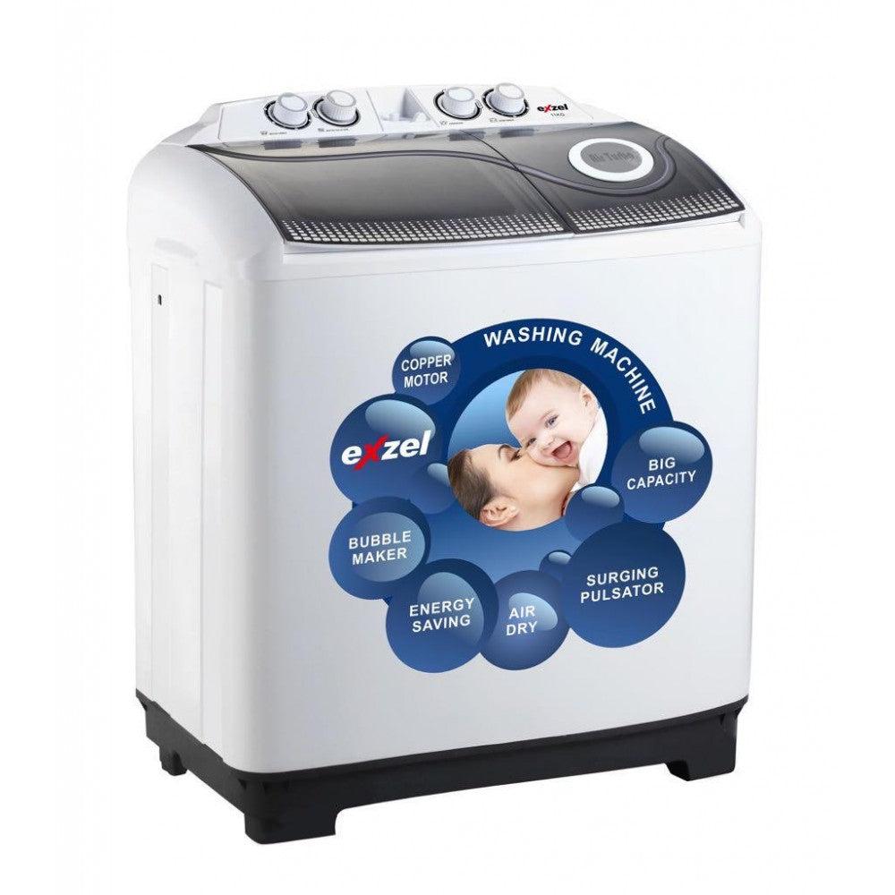 Exzel EW11TT 11kg Top Loading Twin Tub Washing Machine - 11KG Washing Capacity, Top Loading, Twin Tub