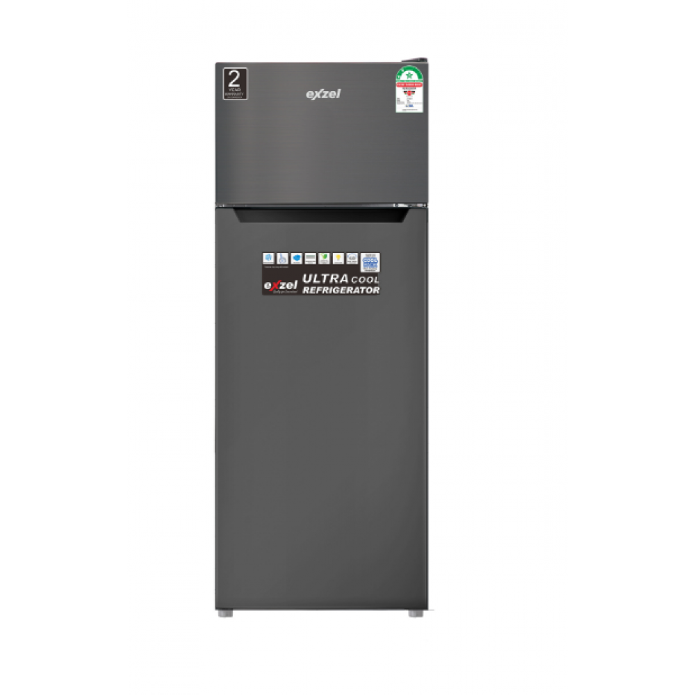 Exzel 211 Litres Direct Cool Double Door Fridge (ERD-251SL) - 211 Litres, 170-260V, Double Door