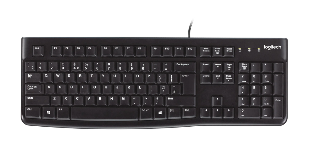 Logitech K120 Wired Keyboard 920-002508 – Full-Size USB Keyboard for Comfortable Typing at Home & Office