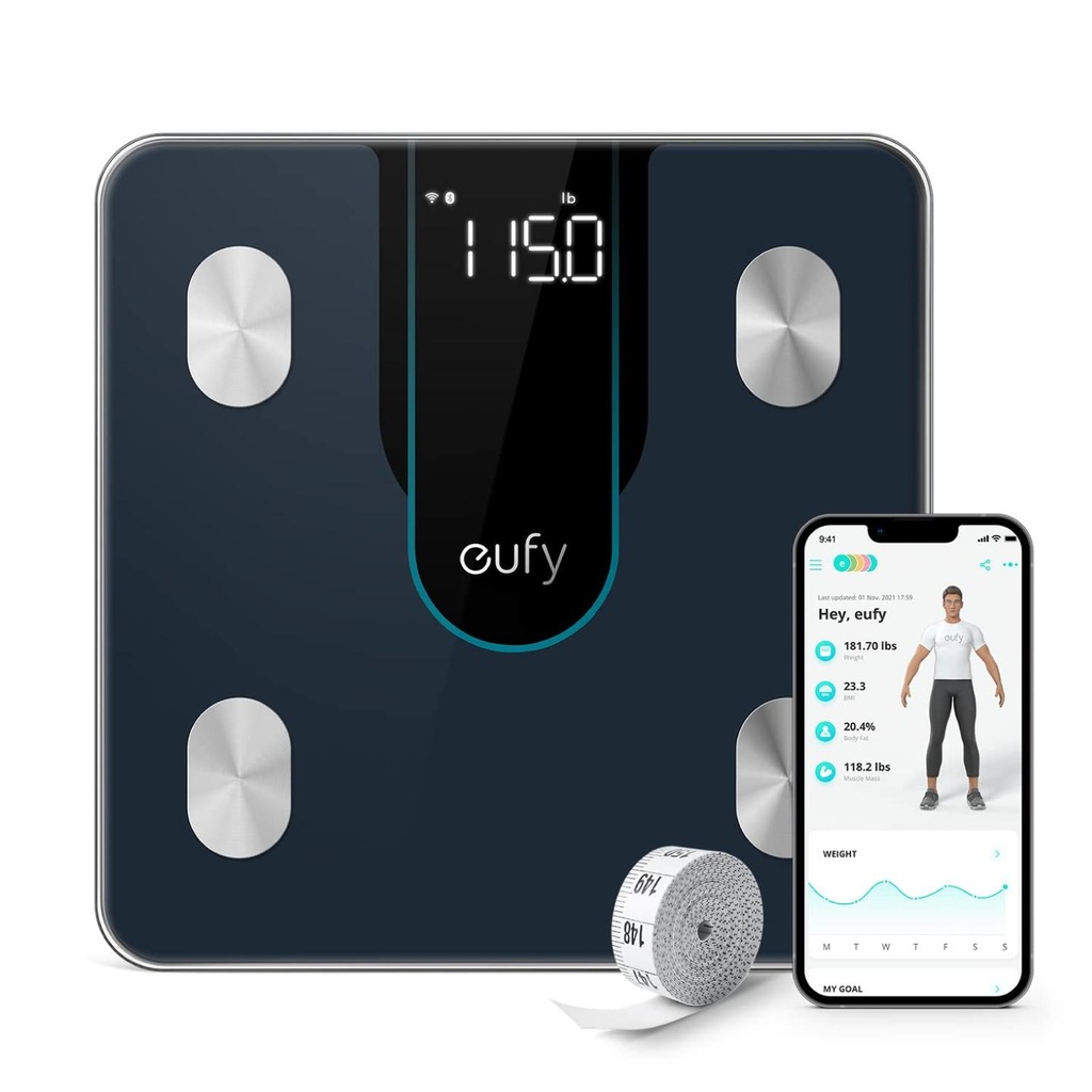 Eufy by Anker Smart Scale P2 (T9148) - Digital Bathroom Scale with Wi-Fi, Bluetooth, 15 Measurements Including Weight, Body Fat, BMI, Muscle & Bone Mass