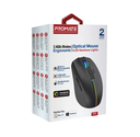 Promate Sleek Wireless Rechargeable Mouse (KITT) - Adjustable 1600 DPI, 500mAh Rechargeable Battery, RGB Lighting