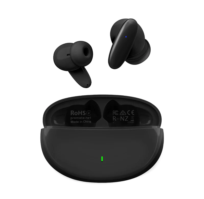 Promate Compact Bluetooth v5.1 TWS IPX5 Earphones (LUSH) - 5 Hours Playing Time, Intellitouch Control, Water Resistant