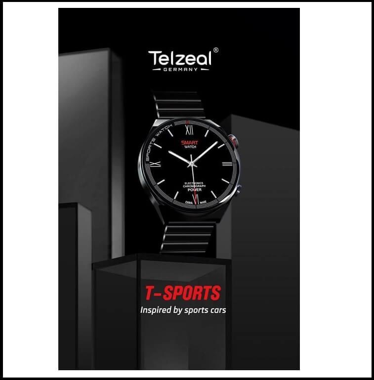 Telzeal T Sports Amoled Display SmartWatch - Wireless Charging, 7 Theme Modes