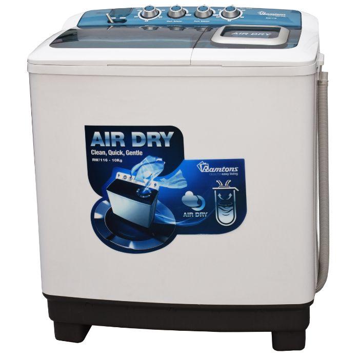 Ramtons RW/115 8Kgs Twin Tub Washing Machine - Semi Automatic