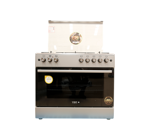 Von VAC9FO50WX 4 Gas + 1 Wok Burner Cooker - Thermostat, Mechanic Timer, Lamp