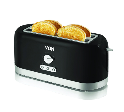 Von VSTP04MVK 4 Slice Toaster - Defrost, reheat & cancel buttons, Anti-jam function