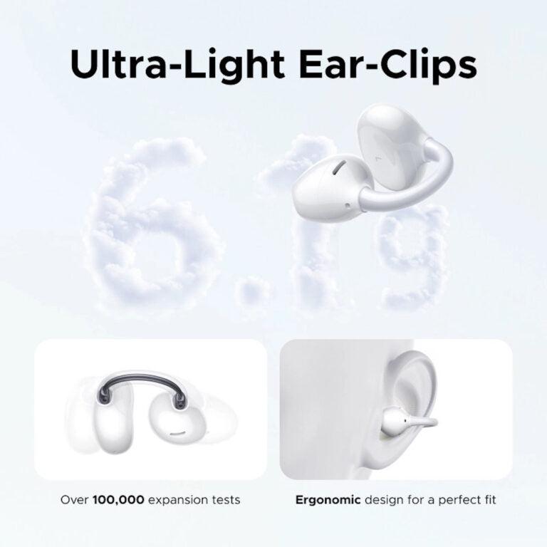 UGREEN UG‑WS208 ClipBuds Magic True Wireless Earbuds 55136 – Bluetooth 5.3 Premium Stereo Earbuds with Charging Case for Music, Calls, and Active Use