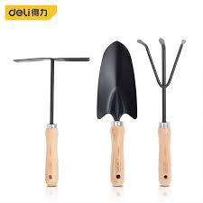 Deli DL580833 3pcs 310mm 12" Gardening Three-Piece Set – Heavy Duty Lopper, Hoe, Shovel, and Three-Tooth Harrow for Garden Maintenance Workshop and DIY Use