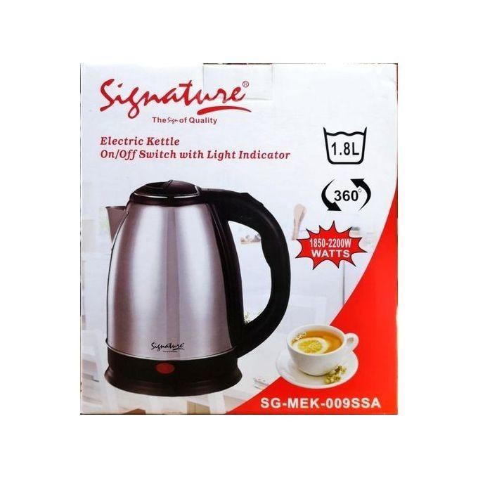 Signature SG-MEK-009SSA 1.8Litres Electric Kettle - High-quality stainless steel, 360 rotatable